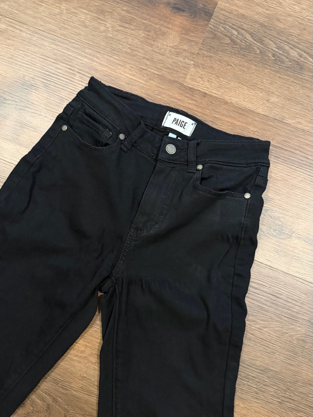 PAIGE Black Skinny Jeans Raw Hem Size 26